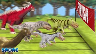 Theoropod vs Sauropod Race  Theoropod vs Sauropod S1  SPORE [upl. by Rosamund669]