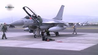 Royal Danish Air Force F16 Landing at Lajes Field Azores Portugal [upl. by Tehc]