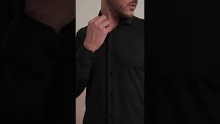 Camisa Masculina Slim Stretch Premium Preta  Camisaria Milani [upl. by Okimuy]