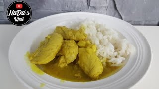 HähnchenCurry mit Reis Rezept  schnelles amp einfaches Mittagessen mit Kakosmilch [upl. by Pellet179]