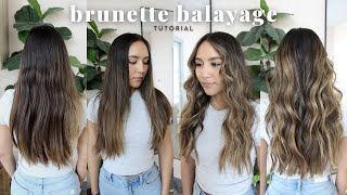 How To Balayage Brunette Hair  Brown to Blonde Hair Tutorial [upl. by Alat571]