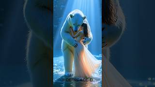 A woman dances with a polar bear on AGT agt magic talent shorts dance performance deepface [upl. by Attikin]