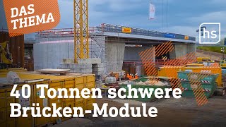 A44 So wird eine Brücke ohne AutobahnSperrung verschoben  hessenschau DAS THEMA [upl. by Esiuolyram]