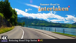 Relaxing Road Trip Series in Switzerland 🇨🇭 Ep2  Panoramic Drive From Thun to Interlaken in Bern [upl. by Katuscha]