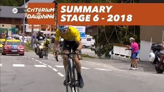 Summary  Stage 6 Frontenex  La Rosière Espace San Bernardo  Critérium du Dauphiné 2018 [upl. by Stanislas]