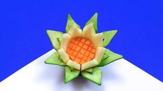 Comment Faire une Fleur de Lotus en Courgette  Garniture Truc amp Astuce de Cuisine [upl. by Nalo112]