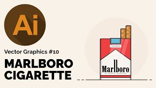 How to design Marlboro cigarette box in Adobe Illustrator Tutorial  Vector Graphics 10 [upl. by Hceicjow]