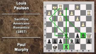 Partite Commentate di Scacchi 19 Morphy vs Paulsen  Sacrificio Americano Romantico  1857 [upl. by Lepley]