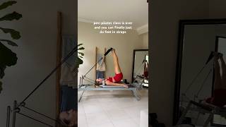 Feet In Straps On Reformer Pilates Workout  Strengthen  Stretch reformerpilates pilates stretch [upl. by Sirod]