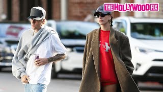 Justin amp Hailey Bieber Are Spotted Having Lunch Together At Beverly Bar In Beverly Hills CA [upl. by Atiuqahc]