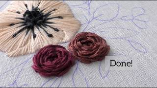 How to embroider simple roses Woven Wheel stitch Hand embroidery for beginners [upl. by Tavis]