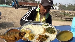 Eating Show  Lunch Charapona Fish with Rice amp Vegetables  Indian Food [upl. by Enelegna]