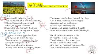 Daffodils by William Wordsworth SPM English Literature Poetry Video Lesson [upl. by Etra]