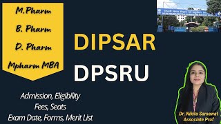 DIPSAR Admission 2024  DIPSAR College of Pharmacy Delhi  DPSRU Counselling  Merit List [upl. by Alaik]