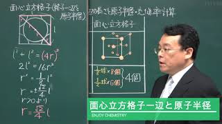 金属結晶 充填率 格子一辺の長さ 原子半径 高校化学 エンジョイケミストリー 111104 [upl. by Puiia]