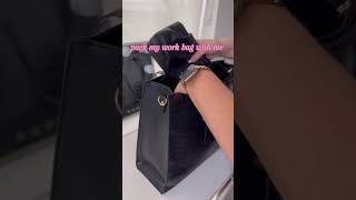 pack my work bag with me 🖤 asmr asmrpacking packing workbag whatsinmybag [upl. by Warfold767]