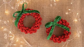 DIY CORONAS DE NAVIDAD EN MACRAME  DIY MACRAME ORNAMENTS [upl. by Annodas]