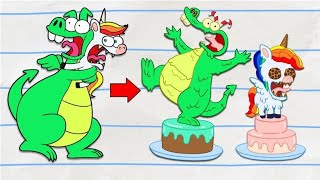 Dragon amp Unicorn Transform Into Food  NEW Boy amp Dragon  Cartoons For Kids  Wildbrain Toons [upl. by Piers]