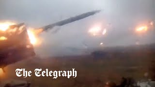 Ukrainian forces shower missiles on Russian troops fleeing Kherson [upl. by Dde]