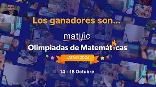 Olimpiadas Matific 2024 LATAM Los ganadores son [upl. by Barclay647]