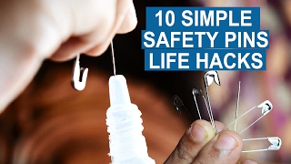 ✔10 SIMPLE SAFETY PINS LIFE HACKS  Life Hacks for Safety Pins👍 [upl. by Aikenat612]