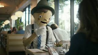 Pinocchio on a Blind Date as Pete Nocchio Geico 2020 Sequel Commercial [upl. by Alyekahs]