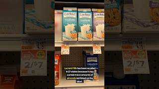 Lactaid Milk Recalled in 27 sates for Potential Almond Contamination recall health safety [upl. by Arobed]