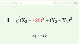 Find the distance between two points p1 2649 and p2 4114 StepbyStep Video Solution [upl. by Llednov]