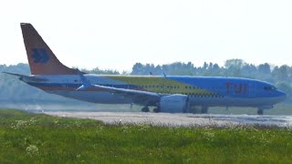 TuiHapag Lloyd New Special Livery after respray at Norwich Airport B737 MAX 8 TakeOff [upl. by Doe200]