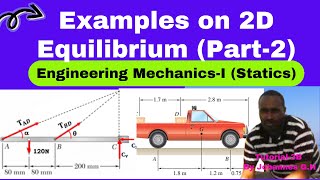 PART2 Two Dimensional Equilibrium  Pully cable support reactions [upl. by Berrie]