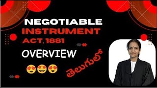 Negotiable Instrument Act 1881overview తెలుగులో😍😍🤩🤩 [upl. by London960]