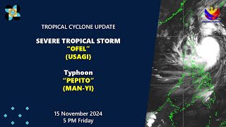 Press Briefing STSOfelPHUsagi TyphoonPepitoPHManyi at 500 PM  November 15 2024Friday [upl. by Marlane]