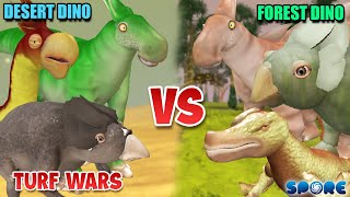 Desert Dino vs Forest Dino Turf War  Desert Dino vs Forest Dino S1  SPORE [upl. by Arikal150]