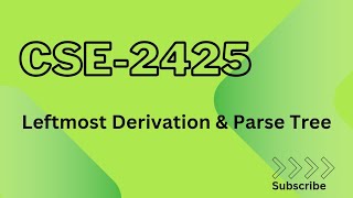 Leftmost Derivation amp Parse Tree [upl. by Stephie]