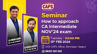 🔴Live  How to approach CA Intermediate NOV24 Exam  BY CA PAWAN SARDA amp CA NEERAJ BATRA [upl. by Anyer]