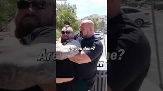 Eddie Hall gets held like a baby by Brian Shaw baby [upl. by Ocnarfnaig55]