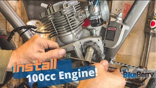 Install 100cc 2 Stroke Engine Kit  Motorized bike  Bike Berry [upl. by Aissila390]