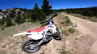 Singletrack Trail Riding Pipestone MT Honda CRF450 [upl. by Oyek834]