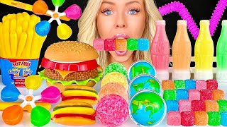 ASMR SOUR CANDY WARHEADS CUBES SOUR SPRAY WAX CANDY EARTH GUMMY RAINBOW DESSERTS MUKBANG 먹방 [upl. by Asiuqram]