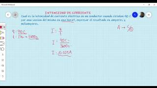 EJEMPLO DE INTENSIDAD DE CORRIENTE [upl. by Sarajane]