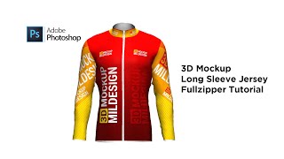 3D Mockup Long Sleeve Jersey Fullzipper Tutorial [upl. by Enisamoht635]