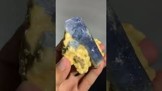 Blue Color Double Terminated Celestite on Calcite from Afghanistan celestiteminerals crystals [upl. by Swan223]