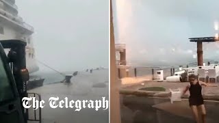 Cruise ship breaks moorings as extreme winds hit Mallorca [upl. by Aura]