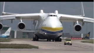 AMAZING ANTONOV An 225 MRIYA  Manchester Airport 26613  meets A380 and 787 dreamliner [upl. by Sink379]