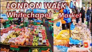 🇬🇧 London Whitechapel Market walking tour 2024 Freezing Day in East London [upl. by Aramahs]