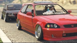 Gta 5 Royal Stance  Slammed Civic Hatch x Cambered Volkswagen Golf Gti [upl. by Zetniuq]