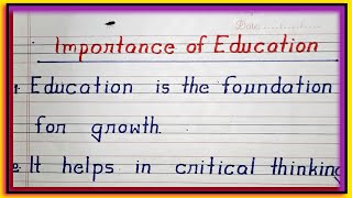 Essay on Importance of Education  10 Line Speech On Value Of Education  10 Lines on Importance Edu [upl. by Anairad]