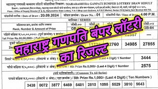 Maharashtra Ganpati Bumper Lottery Draw Result 20092024 Today  maharashtra bumper lottery result [upl. by Hanser]