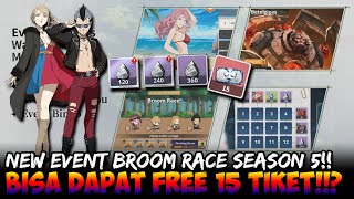 EVENT BARU BROOM RACE amp FREE 15 TIKET GACHA  FREE 720 BLACK CRYSTAL  BLACK CLOVER MOBILE [upl. by Aikrahs]