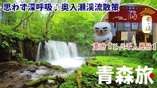 青森県 5泊6日の旅  7 奥入瀬渓流 ＆ 強酸性にごり湯の『 酸ヶ湯温泉旅館 』 [upl. by Emie542]